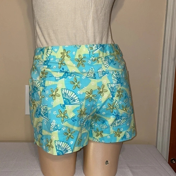 Lilly Pulitzer women’s shorts 4 small vintage blue green pattern cotton spandex - Picture 3 of 6